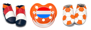 WK babyslofjes en oranje speen